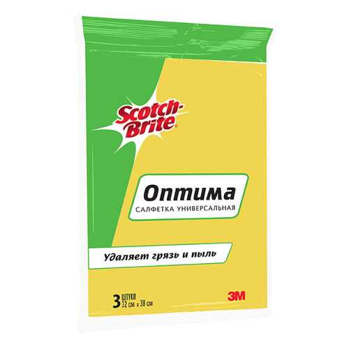 Салфетка 3M scotch-brite универсальная оптима 32 см х 38 см 3 штуки в упаковке в Tupperware